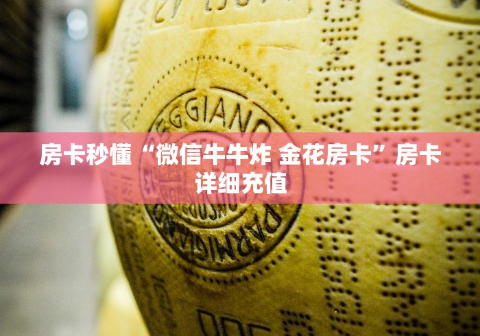 房卡秒懂“微信牛牛炸 金花房卡”房卡详细充值